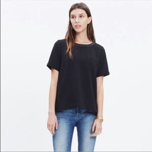 Madewell Black Industry Button-Back Tee